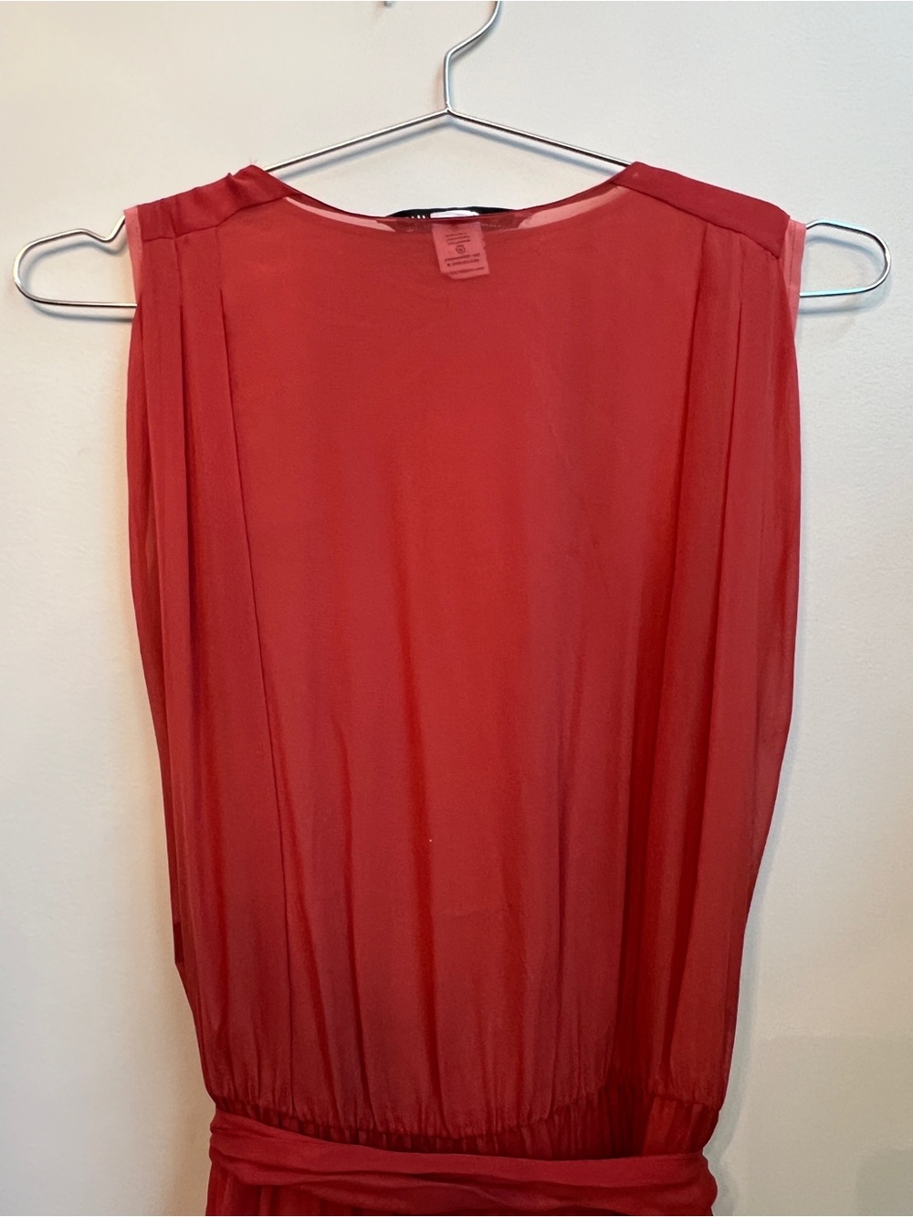 Sleeveless Rust Color Wrap Maxi Dress with Tie Waist. - Picture 8 of 10